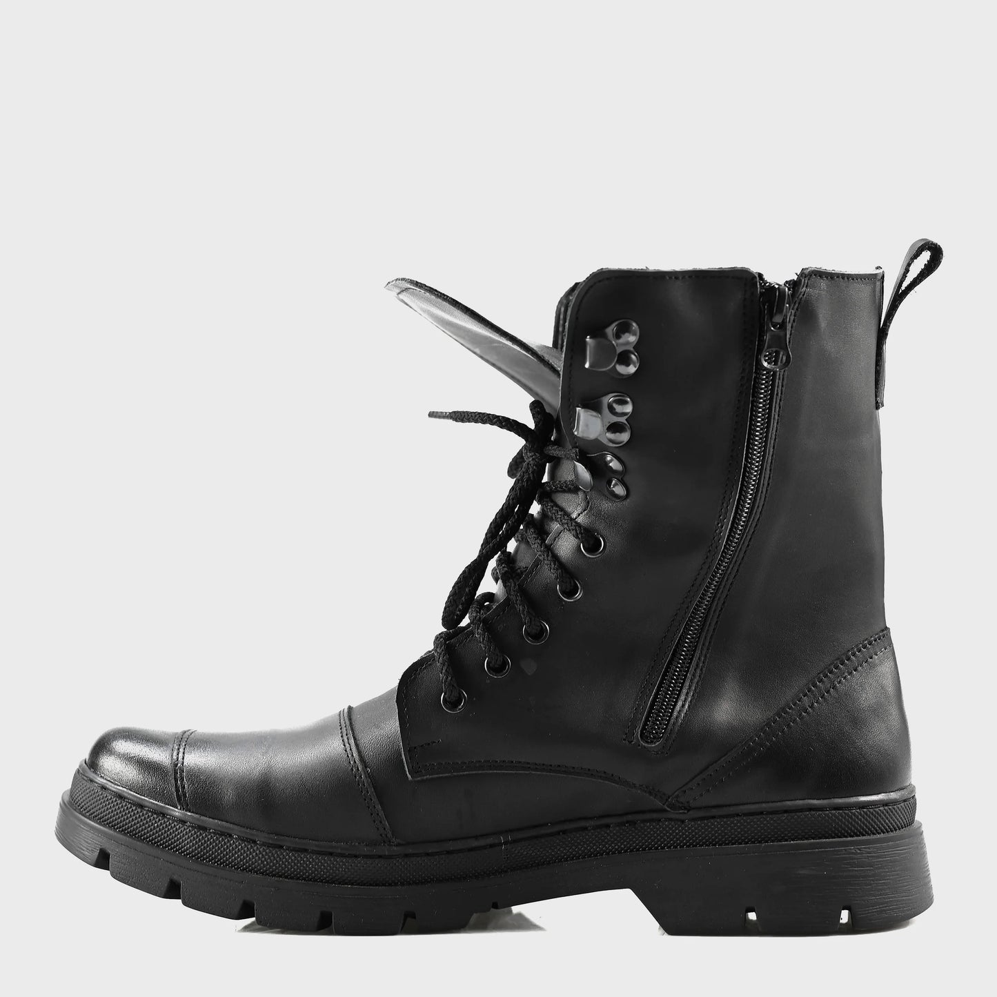 Black Leather Men’s Motorcycle Boots – Gregory | KarolShoes
