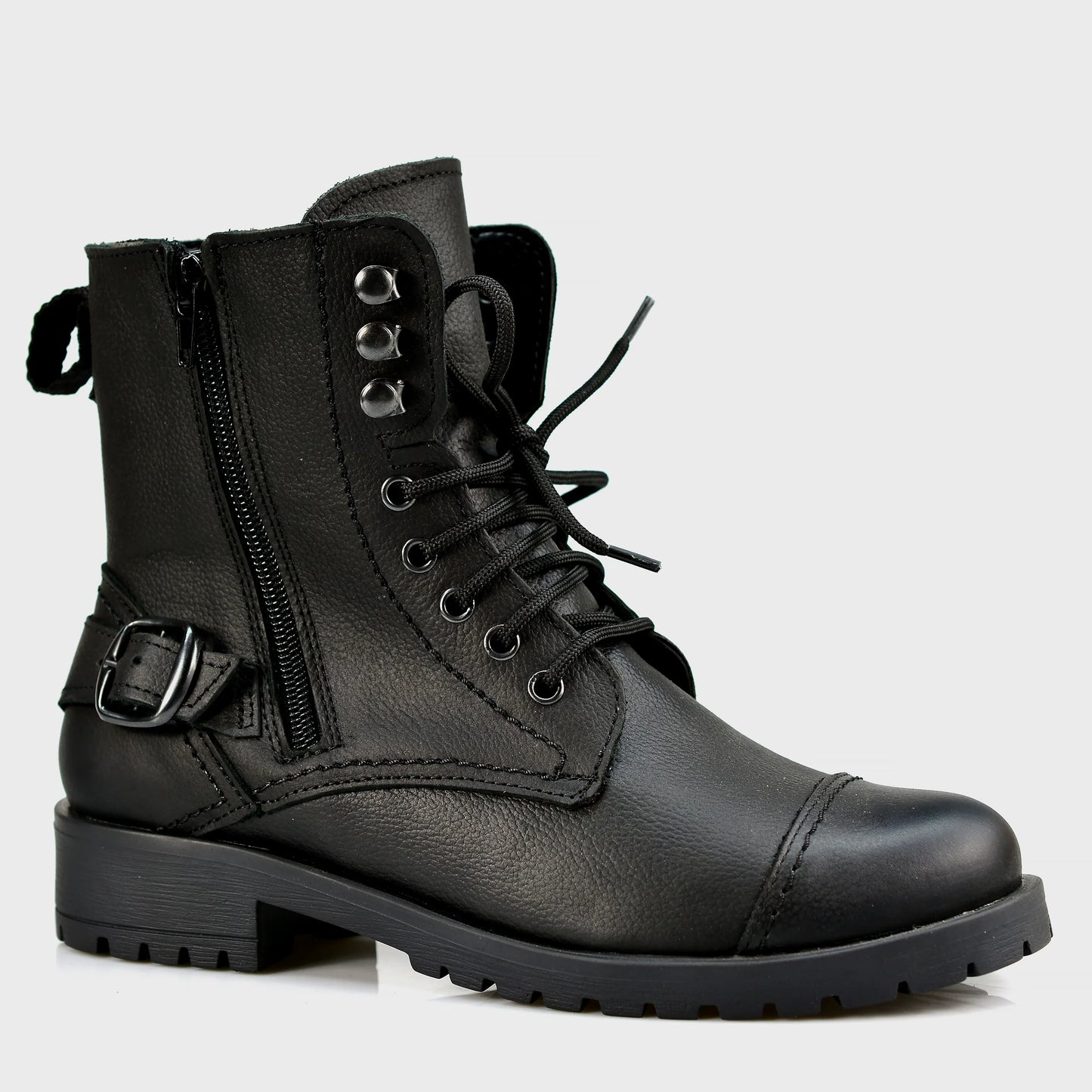 Black Leather Women’s Ankle Boots – Alexa | KarolShoes