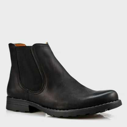 Pánské kožené boty York – ručně šité černé kotníkové boty | KarolShoes