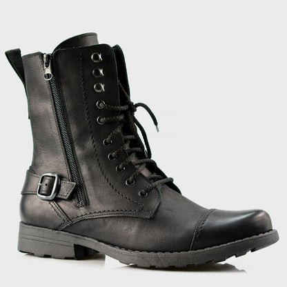 Handmade Black Leather Men’s Combat Boots – Noah | KarolShoes