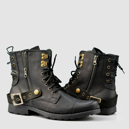 Pánské kožené boty Maron – ručně šité černé boty | KarolShoes