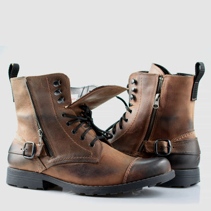 Pánské kožené boty Alex – ručně šité hnědé boty | KarolShoes