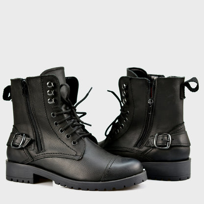 Black Leather Women’s Ankle Boots – Alexa | KarolShoes