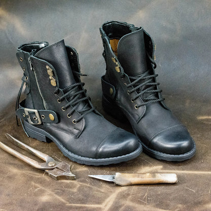 Pánské kožené boty Maron – ručně šité černé boty | KarolShoes