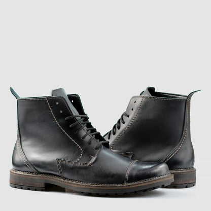 Handgefertigte Schwarze Herren-Lederstiefel – Classic | KarolShoes