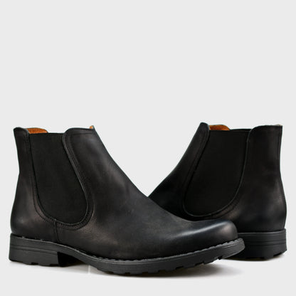 Pánské kožené boty York – ručně šité černé kotníkové boty | KarolShoes