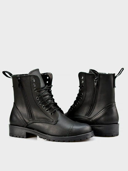 Bottines Ella pour Femme en Cuir Italien Noir