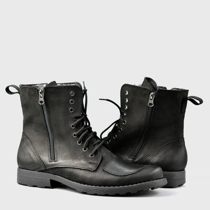 Black Leather Men’s Motorcycle Boots – Classic | KarolShoes