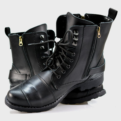 Schwarze Herren-Motorradstiefel aus Leder – Ryan | KarolShoes