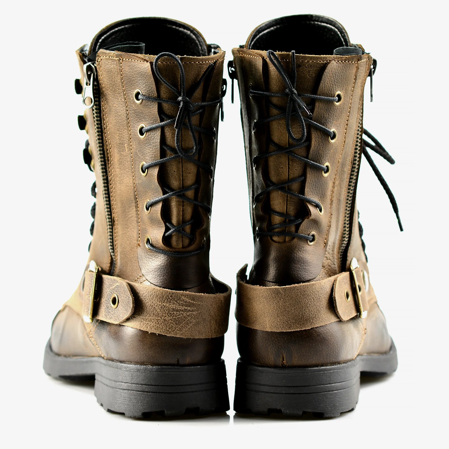 Brown Leather Men’s Motorcycle Boots – Sonny | KarolShoes