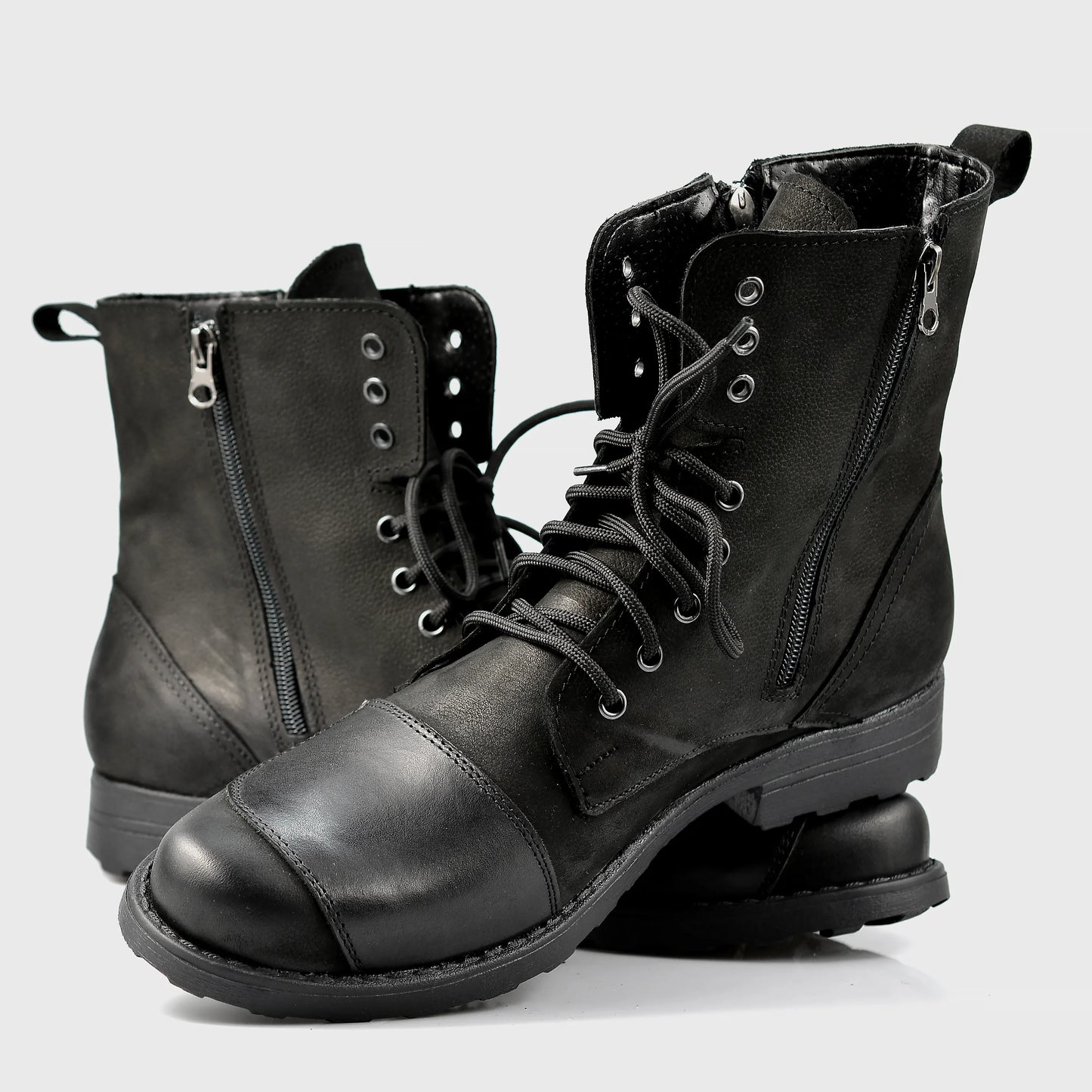 Black Leather Men’s Motorcycle Boots – Classic | KarolShoes