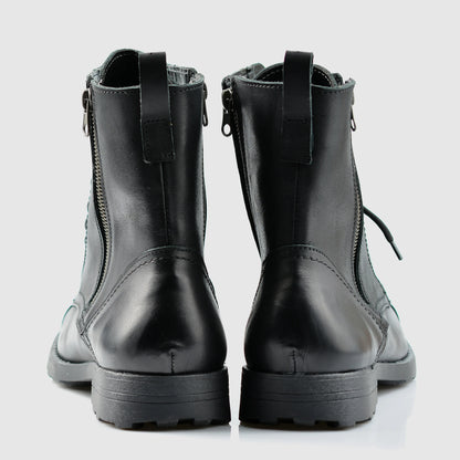 Handgefertigte Schwarze Herren-Lederstiefel – Elegant | KarolShoes