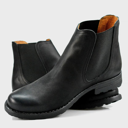 Pánské kožené boty York – ručně šité černé kotníkové boty | KarolShoes