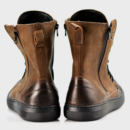 Handmade Brown Leather Men’s Combat Boots – Liam | KarolShoes