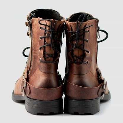 Pánské kožené boty Maron – ručně šité hnědé boty | KarolShoes