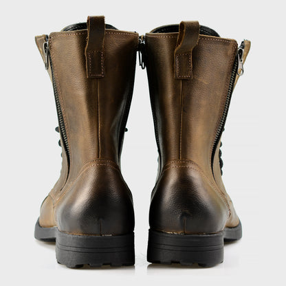 Handmade Brown Leather Men’s Combat Boots – Landon | KarolShoes