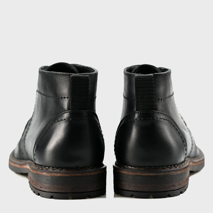 Pánské kožené chukka boty Hawk – černé, ručně šité, odolné a pohodlné | KarolShoes