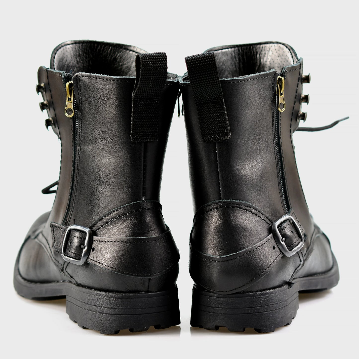 Schwarze Herren-Motorradstiefel aus Leder – Ryan | KarolShoes