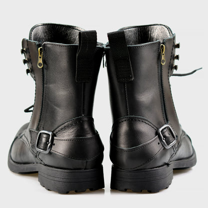 Schwarze Herren-Motorradstiefel aus Leder – Ryan | KarolShoes