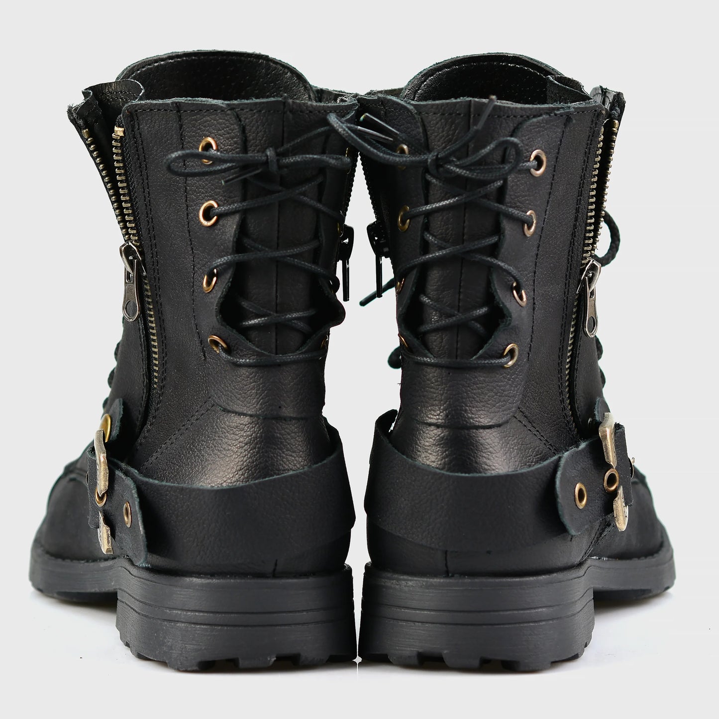 Motocyklové boty All Ride Chad – ručně šité černé boty z italské kůže | KarolShoes