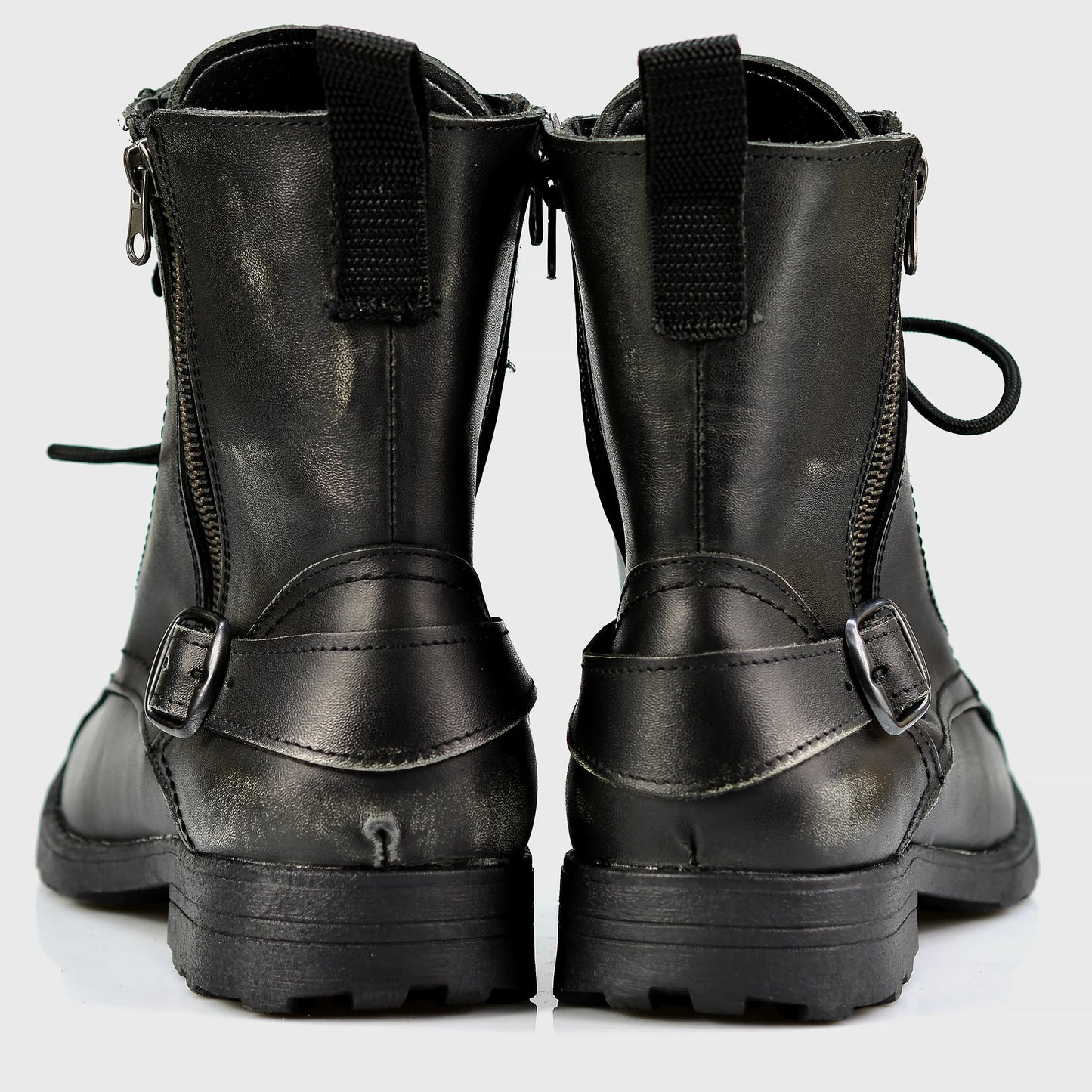 Schwarze Herren-Motorradstiefel aus Leder – Jimy | KarolShoes