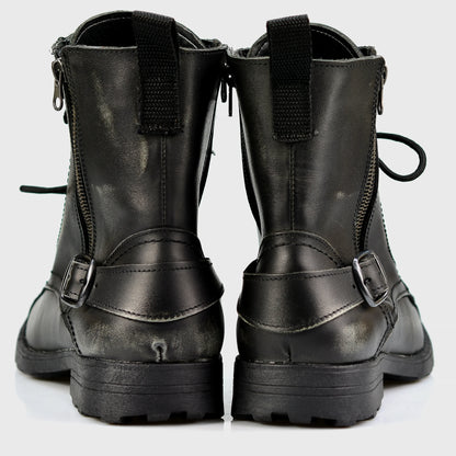 Schwarze Herren-Motorradstiefel aus Leder – Jimy | KarolShoes