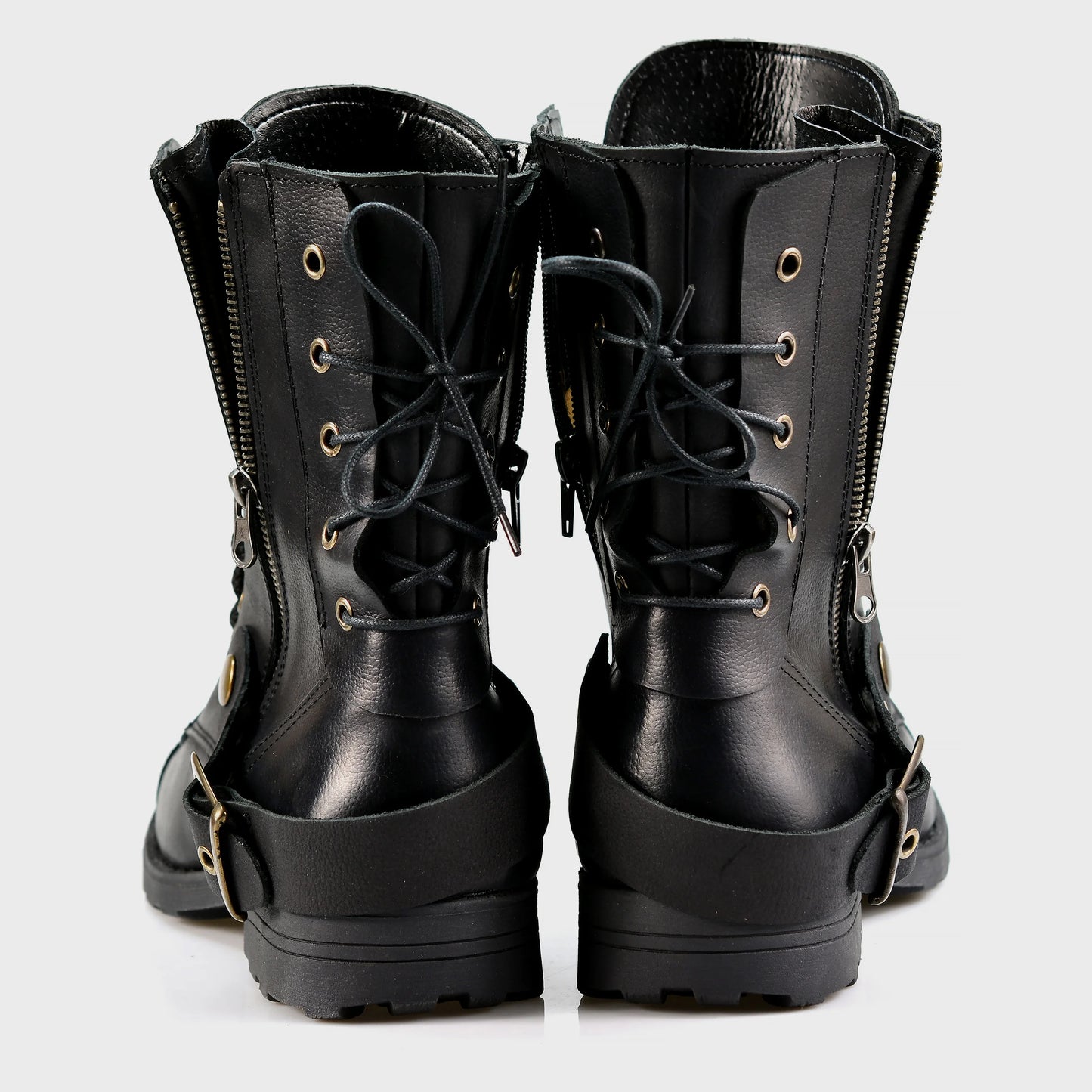 Black Leather Men’s Motorcycle Boots – Sonny | KarolShoes