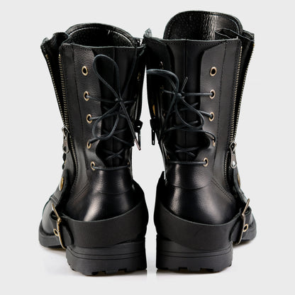 Black Leather Men’s Motorcycle Boots – Sonny | KarolShoes