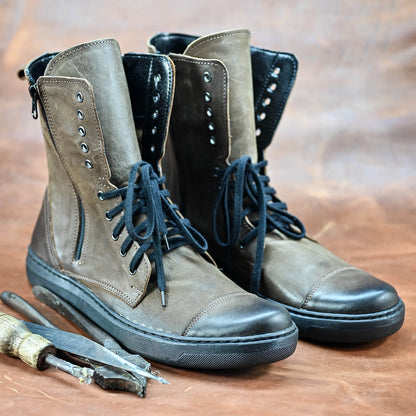 Handmade Brown Leather Men’s Combat Boots – Liam | KarolShoes
