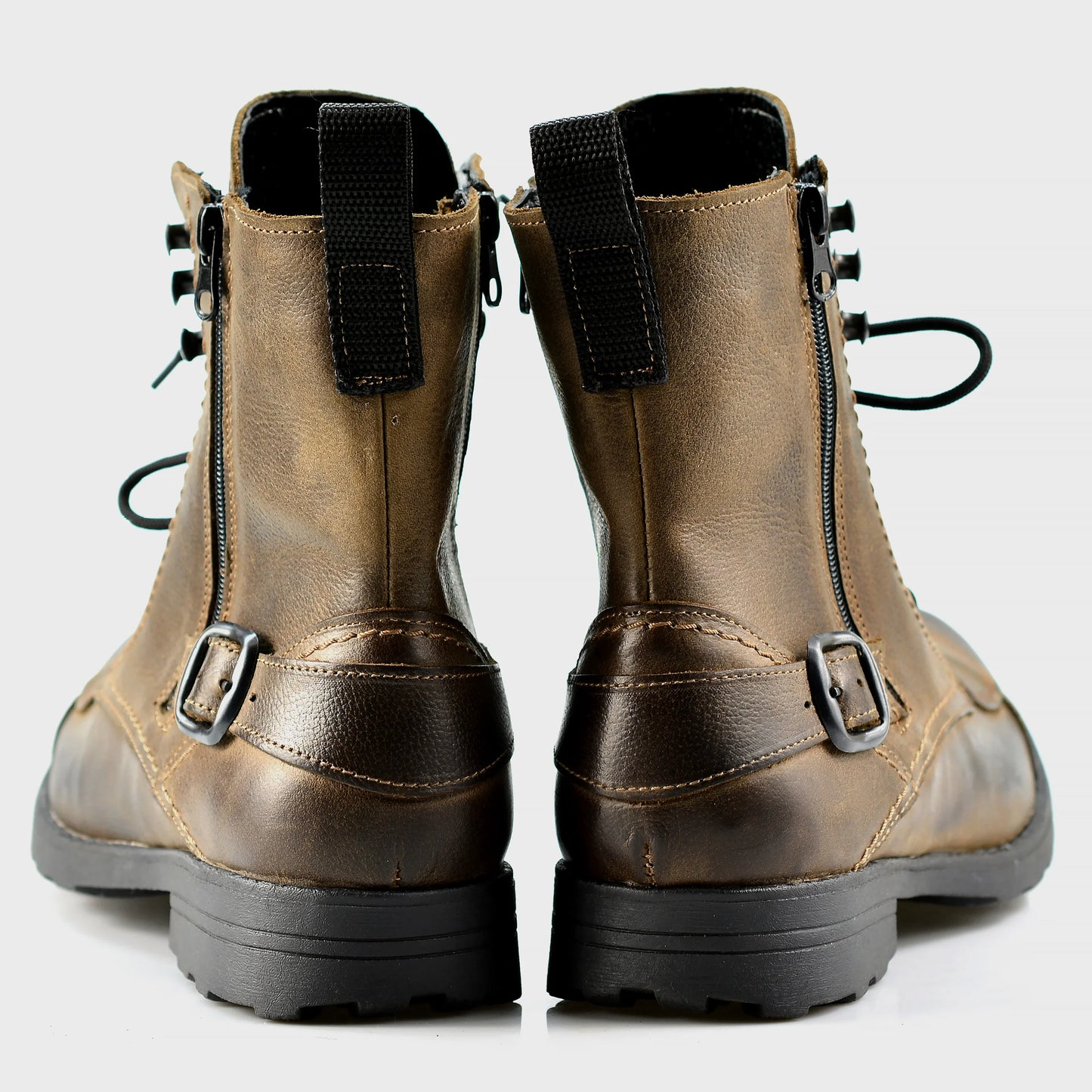 Braune Herren-Motorradstiefel aus Leder – Blake | KarolShoes