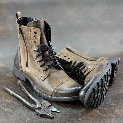 Handgefertigte Braune Herren-Lederstiefel – Elegant | KarolShoes