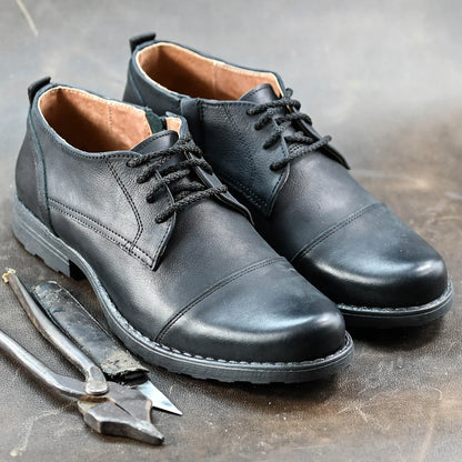 Black Leather Men’s Derby Shoes – Paul | KarolShoes