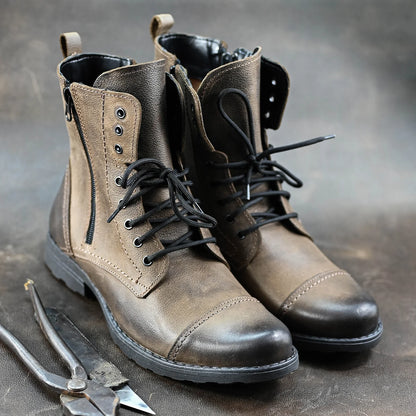 Handgefertigte Braune Herren-Lederstiefel – Elegant | KarolShoes