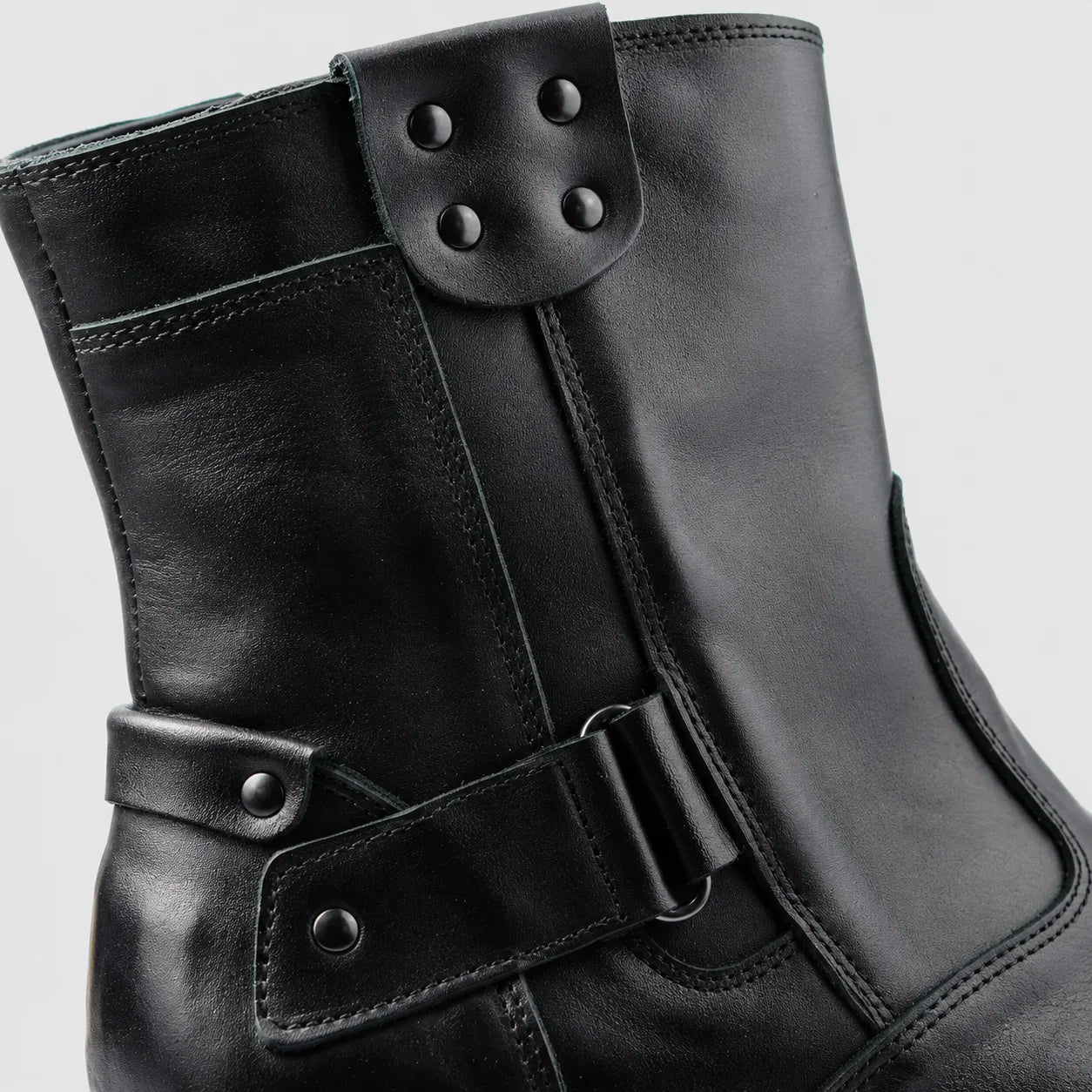 Casual Men's Black Leather Ankle Boots