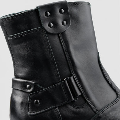 Casual Men's Black Leather Ankle Boots