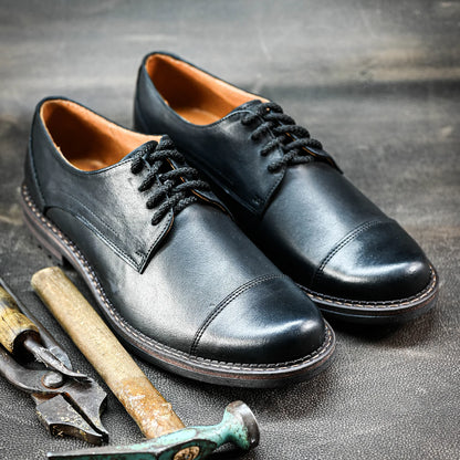 Black Leather Men’s Derby Shoes – Dante | KarolShoes