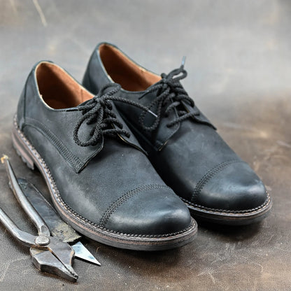 Black Leather Men’s Derby Shoes – Mauro | KarolShoes