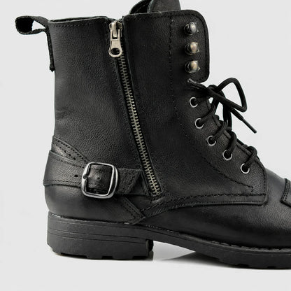 Blake Men's Black Leather Motorcycle Boots