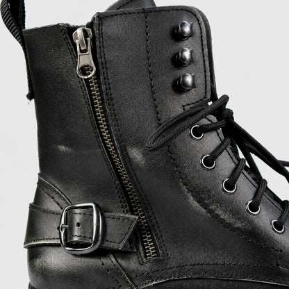 Jimy schwarze Herren-Motorradstiefel aus Leder