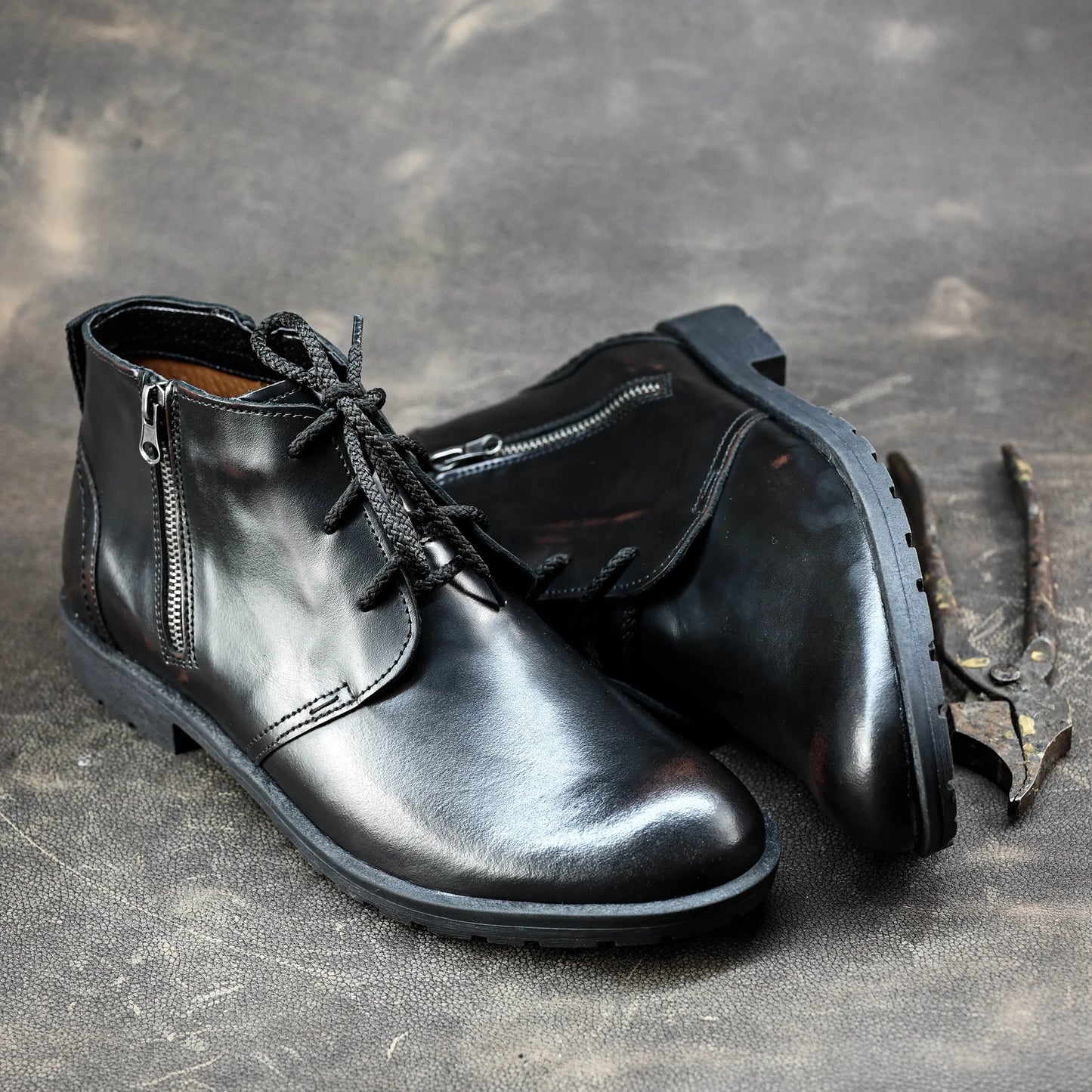 Handmade Black Leather Men’s Boots – Raven | KarolShoes