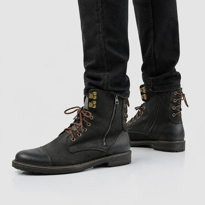 Marc – Schwarze Leder-Schnürstiefel für Herren