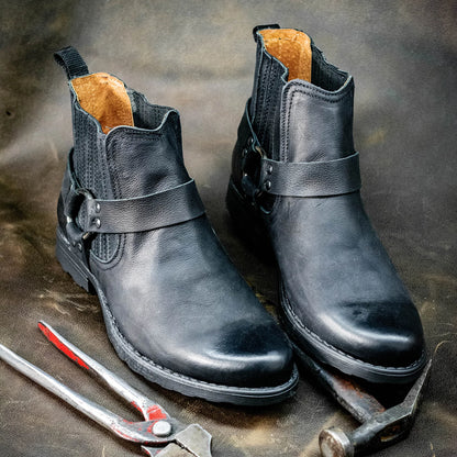 Handmade Black Leather Cowboy Boots – Aston | KarolShoes