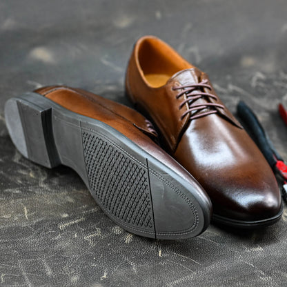 Brown Leather Men’s Derby Shoes – Milano | KarolShoes