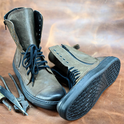 Handmade Brown Leather Men’s Combat Boots – Liam | KarolShoes