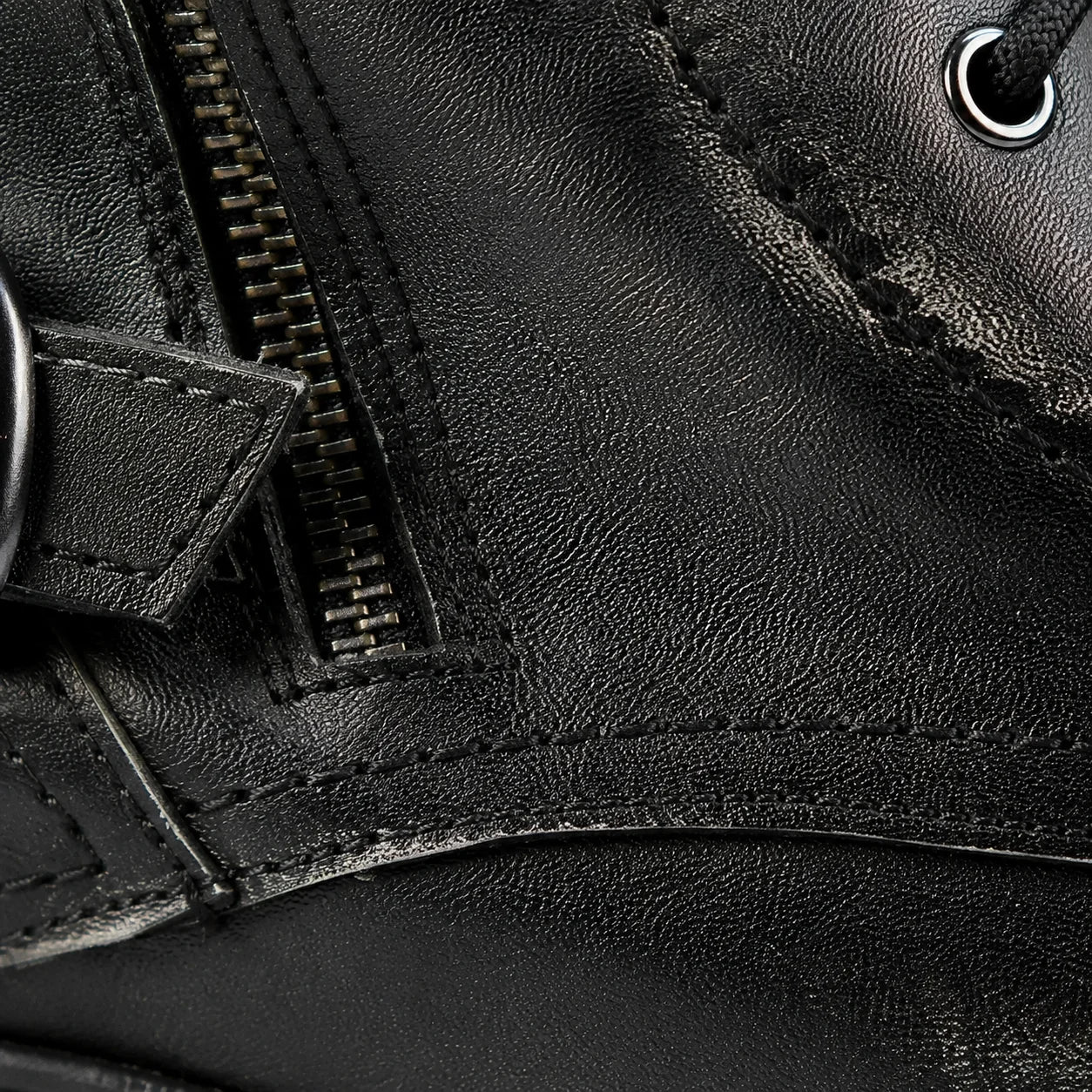 Jimy schwarze Herren-Motorradstiefel aus Leder