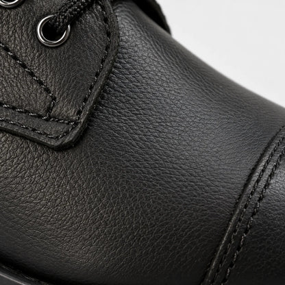Alexa black leather ankle boots for women