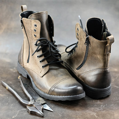 Handgefertigte Braune Herren-Lederstiefel – Elegant | KarolShoes