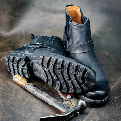 Handmade Black Leather Cowboy Boots – Aston | KarolShoes