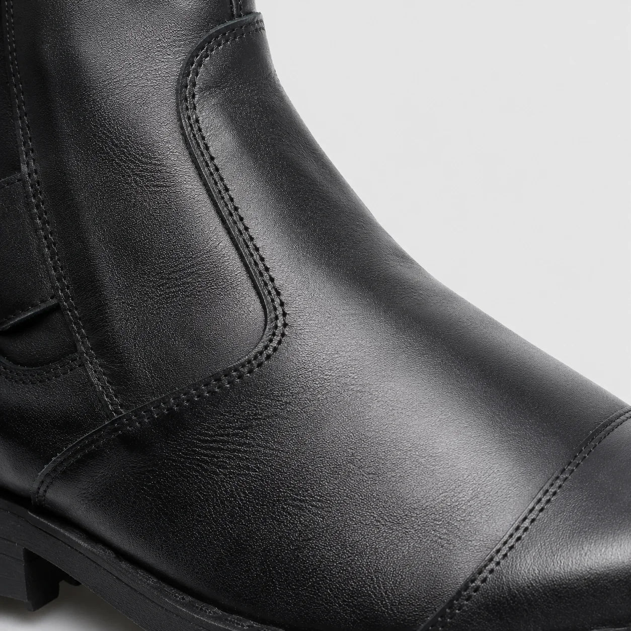 Casual Men's Black Leather Ankle Boots