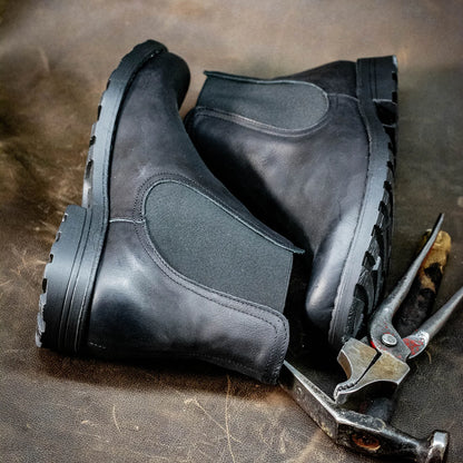 Pánské kožené boty York – ručně šité černé kotníkové boty | KarolShoes